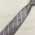 Cadeaux pour les hommes Anniversaire Soie rayé Solid Grey Neck Tie
